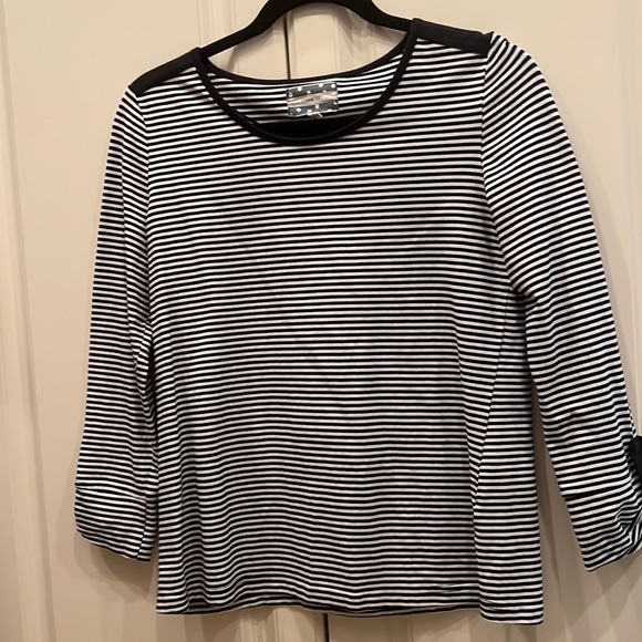 Comme Toi Striped 3/4 Length Tee Size Small - Picture 1 of 7